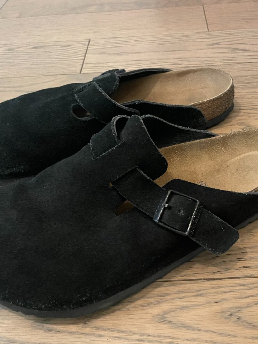 Men's Size 44 (10.5/11 US) Clogs - Black Suede Birkenstocks